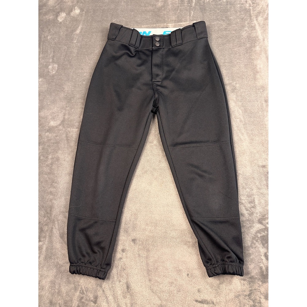 Easton Mens Baseball Pants Black Double Knee Athletic Trousers Size Medium